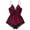 Claret, variant on Lovskoo Women Satin Sleeveless Rompers One Piece Bodysuit Pajama Shorts Jumpsuit Playsuit Black