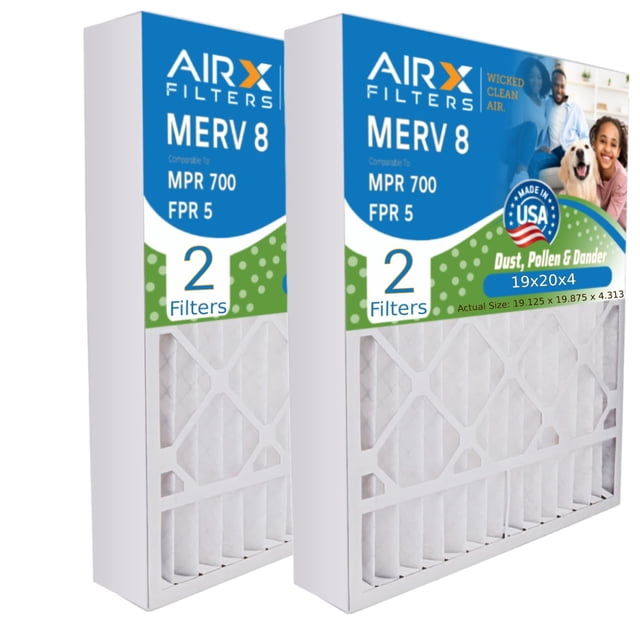 Filtro de aire AirX Filters 19x20x4 MERV 8 para Bryant Carrier