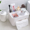 thumbnail image 3 of Cateissary Caja de pañuelos, organizador de almacenamiento de plástico, rejillas de cubierta, soporte de papel desmontable, decoración de Almacenamiento y organización del hogar Blanco, 3 of 6