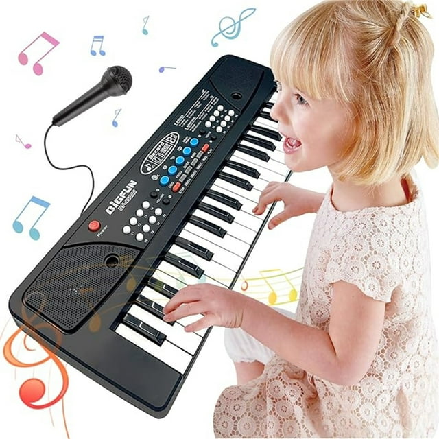 Aqestyerly Kids Electronic Piano Keyboard 37 Keys with Microphone Educational Musical Instrument for Boys Girls Toddlers HWRETIE