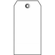Shipping Tag, Polypropylene, White, Sz #5, Pack of 25, Mtl. Eyelet, Plain