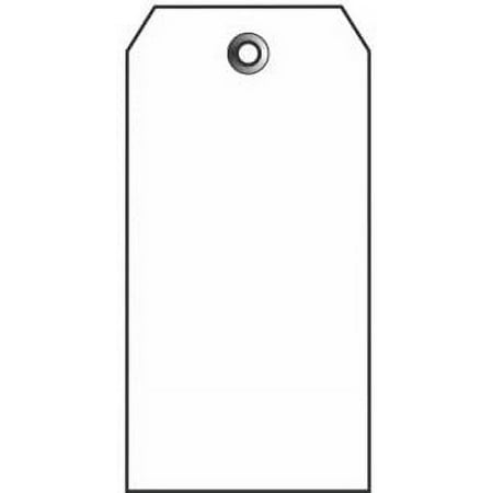 Shipping Tag, Polypropylene, White, Sz #5, Pack of 25, Mtl. Eyelet, Plain