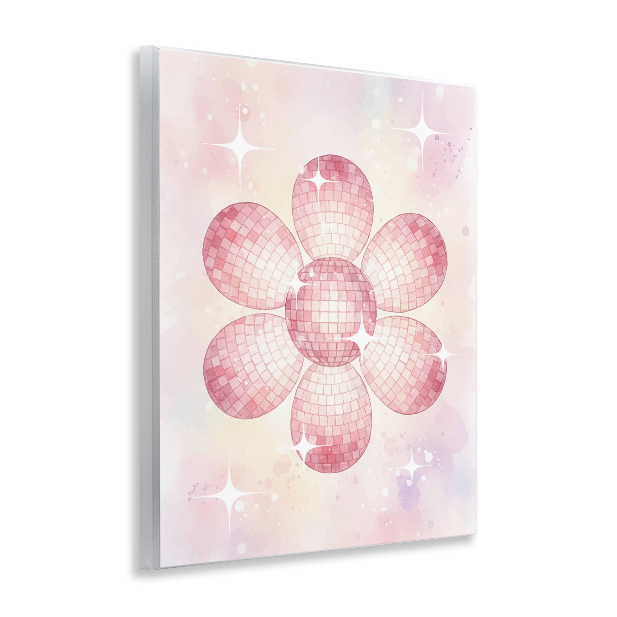 Stupell Industries Dreamy Pink Disco Ball Flower Wall Plaque Art, design by Lil' Rue