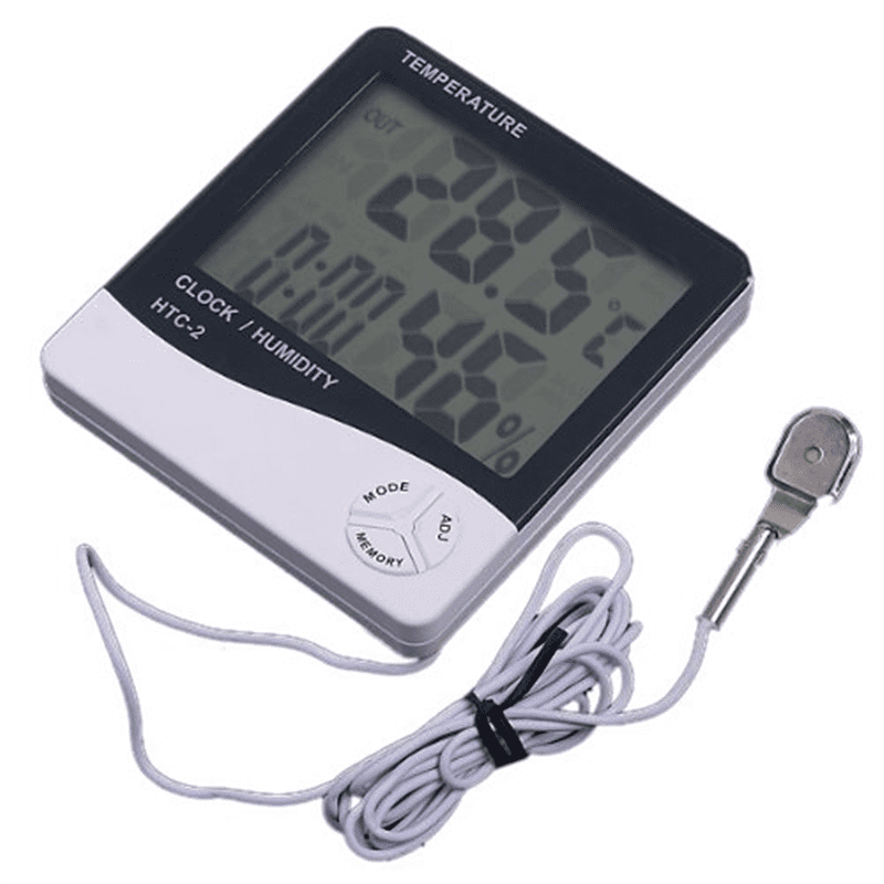 Digital LCD Temperature Thermometer Humidity Meter Clock show