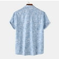 thumbnail image 4 of Jjayotai Mens George T Shirts, Men Casual Fashion Turndown Collar Floral Print Short Sleeve Button Shirt, Men's Graphic Tees, 4 of 9