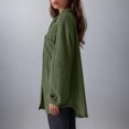 thumbnail image 4 of Aloohaidyvio Women's Oversized Button Down Shirts Office Drop Shoulder Blouse Long Sleeve Knit Dress Shirt with Pockets, 4 of 6