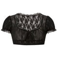 thumbnail image 6 of Xudanell women 1pc underwire lingerie lace vest women's elegant dirndl blouse dirndl blouse lace blouse Formal Summer Sexy Crop Top (Black,S), 6 of 7