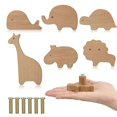 thumbnail image 5 of Wooden Animal Cabinet Knobs Decorative Dresser Knobs with Screws Dresser Pulls Wood Marine Woodland Animals Knobs 6Pcs, 5 of 5