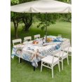 thumbnail image 3 of Outdoor Tablecloth with Umbrella Hole and Zipper, Coastal Thanksgiving Rectangle Table Cloth 60x120 Inch Waterproof Tablecloth, Blue Coral White Pumpkin Starfish Picnic Table Cover for Patio Camping, 3 of 7