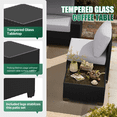 thumbnail image 3 of LazySunsets 7 Pieces Outdoor Wicker Patio Furniture Set, 8 Inch Widened Armrest Rattan Sectional Conversation Sofa with Gray Cushions & Fire Pit Table, All-Weather Backyard Garden Patio Set, 3 of 7