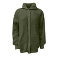 thumbnail image 3 of Womens Winter Long Sleeve Button Sherpa Jacket Coat Pockets Warm Fleece, 3 of 8