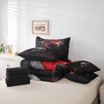 thumbnail image 6 of Castle Fairy Teens Crow Skull Bedding Comforter Set 7pcs,Black Red Queen Bedding Sets Super Cozy,Gothic Style Queen Sheet Sets,Breathable Home Decor,Reversible, 6 of 8