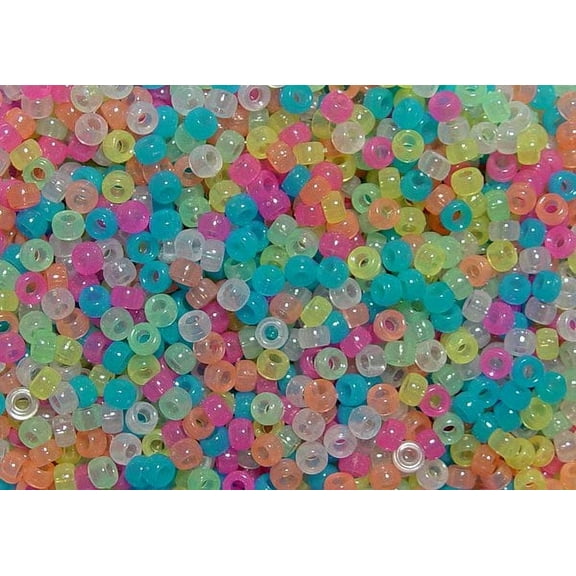 JOLLY STORE Crafts Multi Colors Glow in Dark 6.5x4mm Mini Pony Beads, 1000pcs