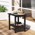 thumbnail image 4 of Black Patio Side Table, Weatherproof Steel Outdoor Indoor Table for Garden, Balcony, Pool & Tailgate, Rust-Resistant Lightweight Portable End Table, 4 of 15