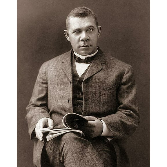 Booker T. Washington Seated Portrait - 12x18 Inch Laminated Aviation Poster - Stunning Detail and Bold Colors