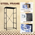thumbnail image 4 of 4 Drawer Vertical Storage Dresser Decorative blue flowers Ethnic Oriental with Wood Top Fabric Pull Drawers, 4 of 8
