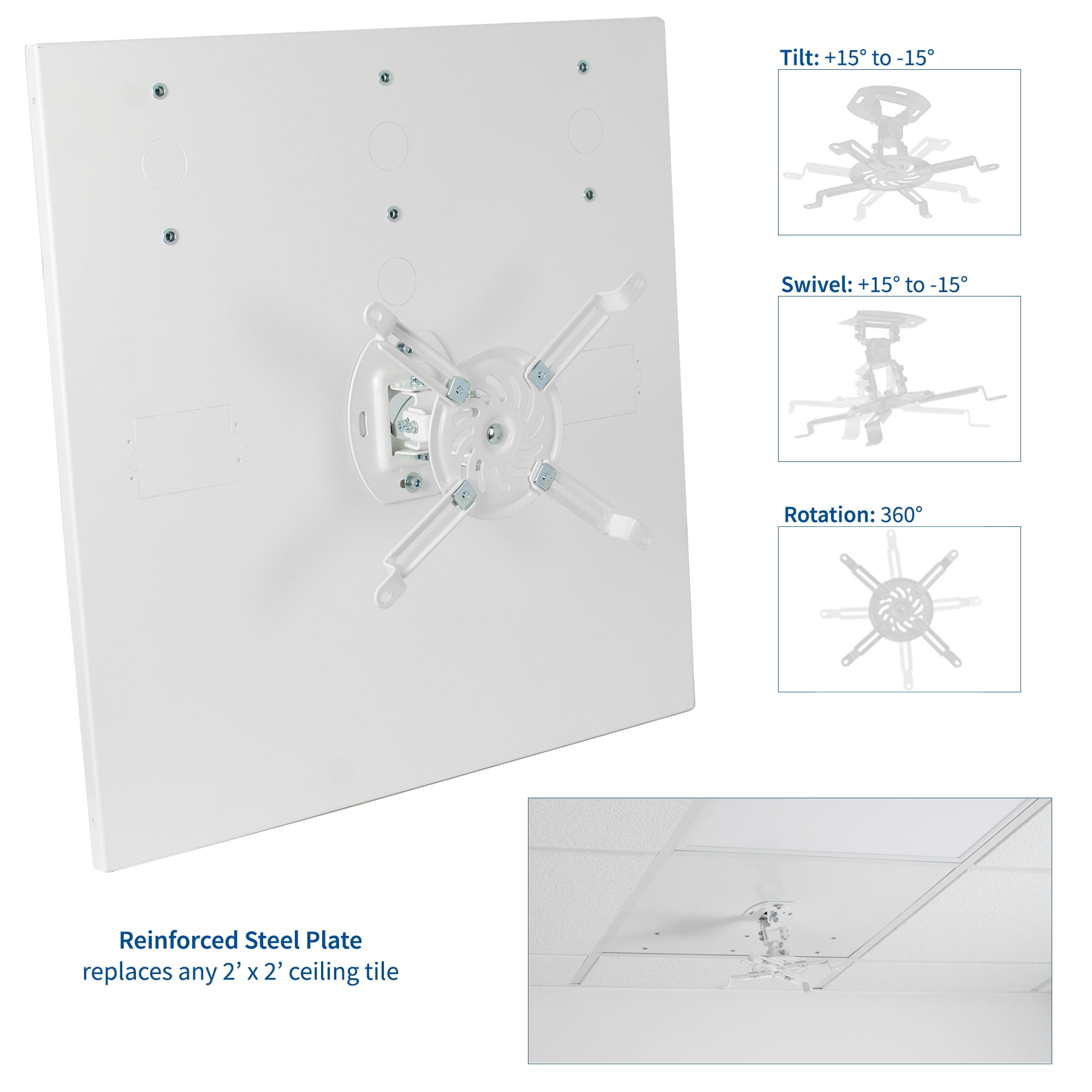 Vivo Universal White Adjustable 2x2 Ft Drop Ceiling