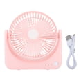 thumbnail image 1 of Ventilador de escritorio USB pequeño, silencioso, portátil, para casa, coche, viajes, oficina, interior y exterior, color rosa, 1 of 14