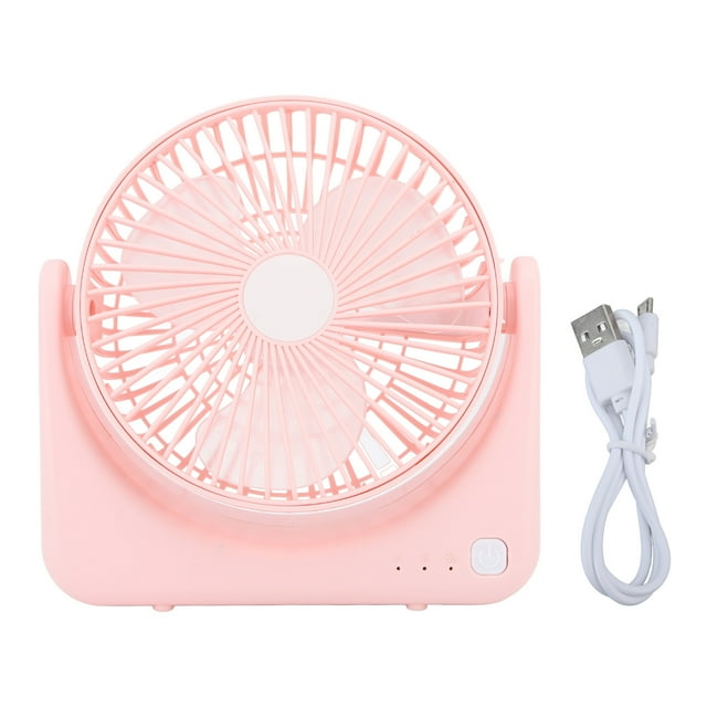 Ventilador de escritorio USB pequeño, silencioso, portátil, para casa, coche, viajes, oficina, interior y exterior, color rosa