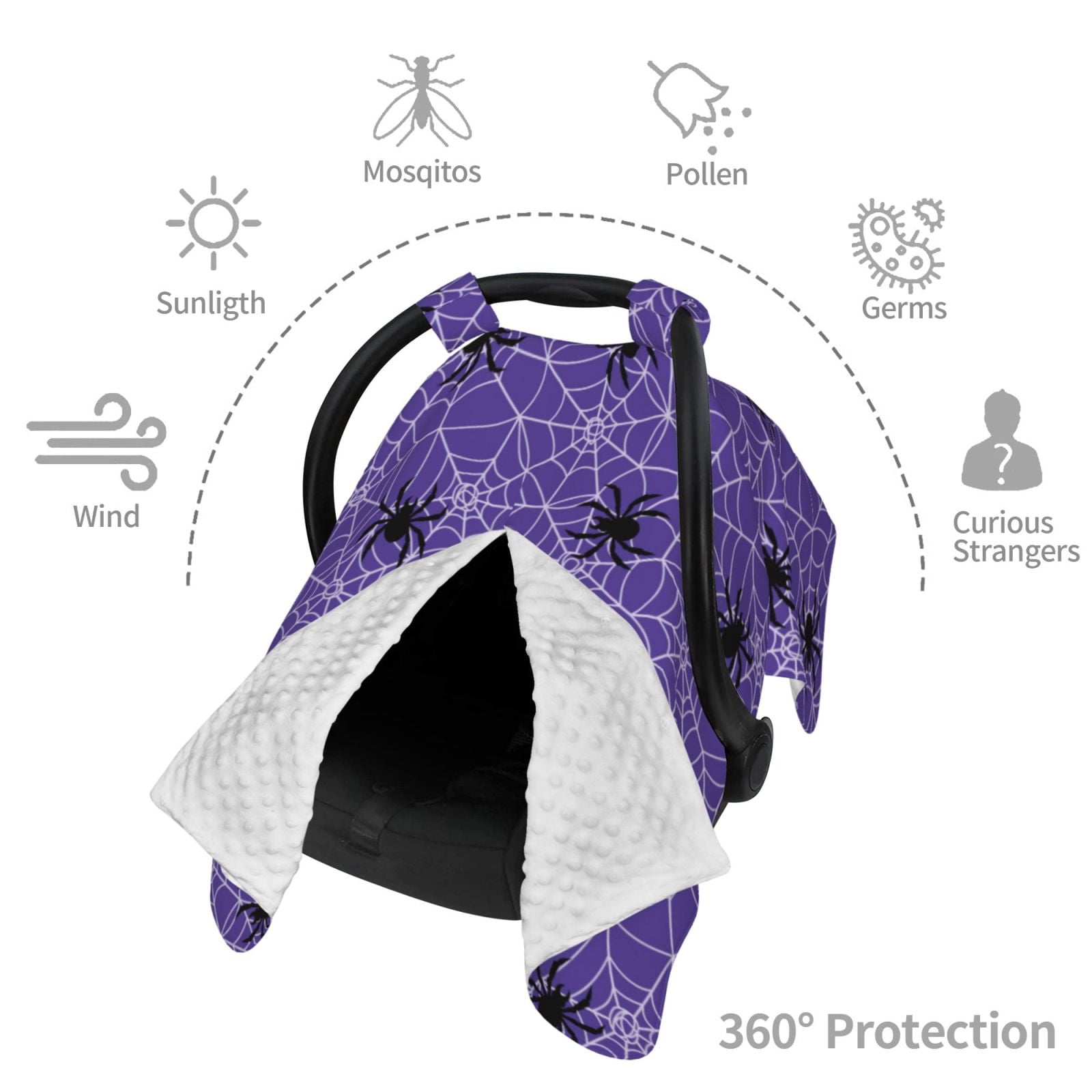 Car Seat Cover Baby - Spider web dark blue cool Breathable Infant Car Seat Cover for Baby Carseat, Lightweight Comfort Baby Essentials Must Haves Newborn Stuff for Girl Boy
