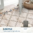thumbnail image 5 of HOMERRY Area Rug 5' x 7' Rugs for Living Room Modern Washable Indoor Floral Border Print Carpet, Beige, 5 of 5