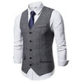 thumbnail image 2 of SWSMCLT Men's Single Breasted Dress Waistcoat V Neck Suit Vest Sleeveless Casual Formal Business Top Cotton for Suit or Tuxedo White 44, 2 of 2