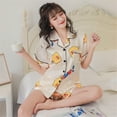 thumbnail image 1 of Summer Cardigan Double Short Printed Set Ice Silk Thin Home Clothes Pajamas, 1 of 6