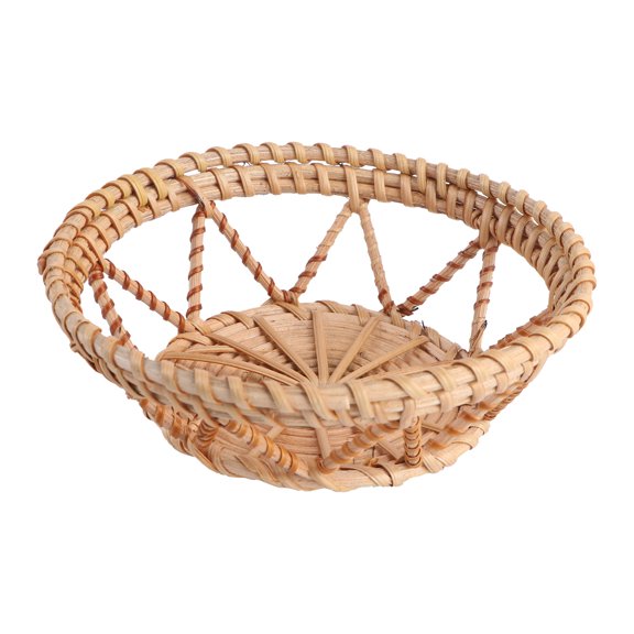 Kitandove Woven Storage Baskets Rattan Fruit Basket Khaki 1Pack 5.3x5.3in Home Party Use