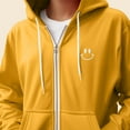 thumbnail image 5 of Dalix Smile Face Embroidered Zip Hoodie Fleece Long Sleeve Pocket Warm Soft Mens in Gold 2XL XX-Large, 5 of 5