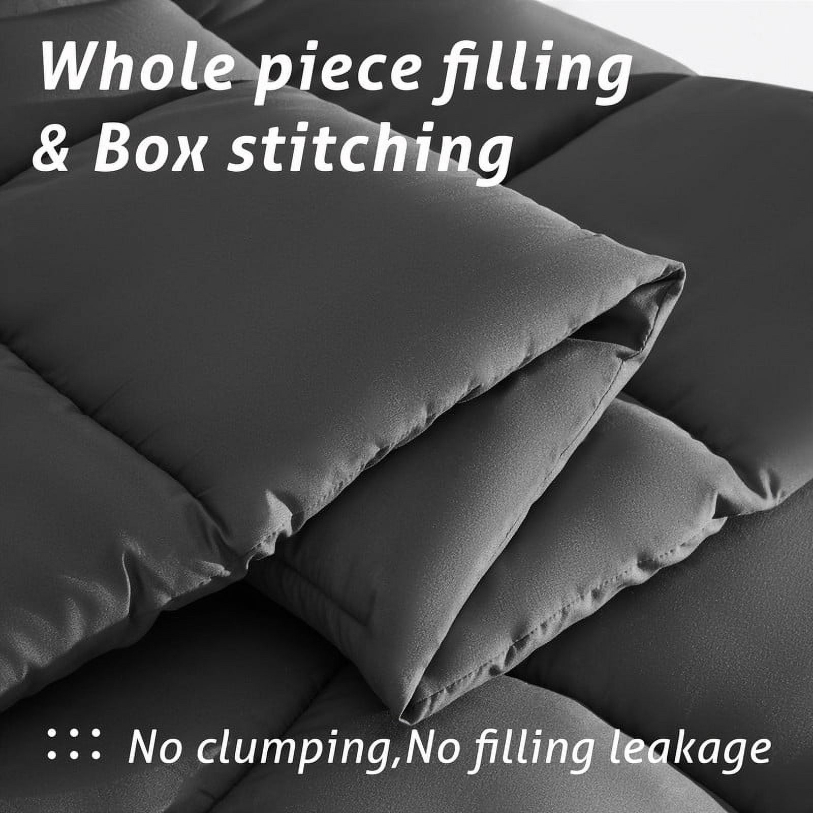 Serwall Luxury Solid Down Alternative Machine Washable Gray Comforters, Queen - image 5 of 7