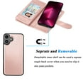 thumbnail image 5 of Tiflook Wallet Case for iPhone 16E 5G 6.1", PU Leather ID Cash Credit Card Slots Holder Carrying Pouch Folio Flip Cover [Detachable Magnetic Hard Cases] Lanyard - Rose, 5 of 6