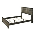 thumbnail image 4 of Contemporary Queen Panel Bed Frame w/ Rustic Charm Headboard - Modern Gray Ebony Wood, Minimalist Luxury for Bedroom - 81" L, Box Spring Required, 4 of 6