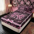 thumbnail image 2 of meiyoeat Black Pink Letter K Zipper Full Size Comforter Sets with Fitted Sheet and 2 Pillowcases for Women Girls, Girly Diamond Butterfly Bow Zipper Bedding Set, Black Reversible, 4 Pieces, 2 of 6