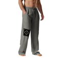 thumbnail image 4 of Pantalones largos para hombre, estampados, con cintura elástica y cordón, informales, holgados, de pierna recta, 4 of 4