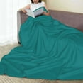 thumbnail image 6 of Rateoe Teal Print Fuzzy Fleece Throw Blanket Extra Large,Super Soft,Fluffy and Warm Blankets for Couch,Bed,All Season Use (40"x30"), 6 of 8