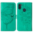 thumbnail image 2 of Galaxy A11 Phone Case, Dteck Embossed Butterfly Magnetic Flip PU Leather Wallet Foilo Case Stand Protective Cover with Hand Strap [Built-in card slots/money pocket] for Samsung Galaxy A11, Green, 2 of 5