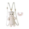 thumbnail image 3 of Mochila de peluche de gato realista para amantes de las mascotas. Encaje rosa, 3 of 9