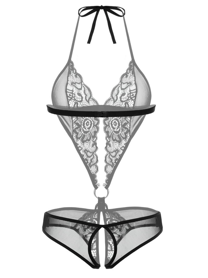 Avidlove Women's Lace Teddy Lingerie, Deep V One Piece Babydoll