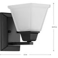 thumbnail image 2 of Clifton Heights Collection One-Light Modern Farmhouse Matte Black Etched Glass Bath Vanity Light, 2 of 2