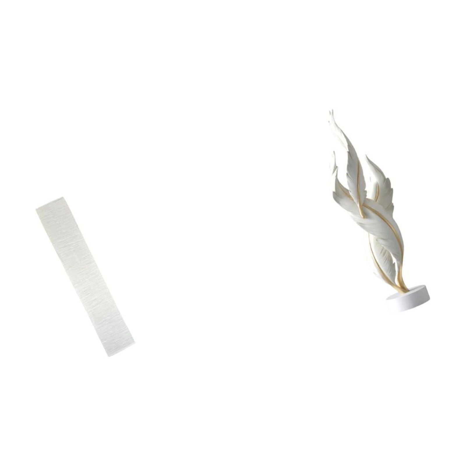 Floor Lamp Shade Feather Sculpture Decorative Figurine Resin Material Design for Living Room Office Decor