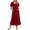 Wine Red, variant on EKOUAER Long Nightgowns for Women Short Sleeve House Dress with Pockets Mumu Dress