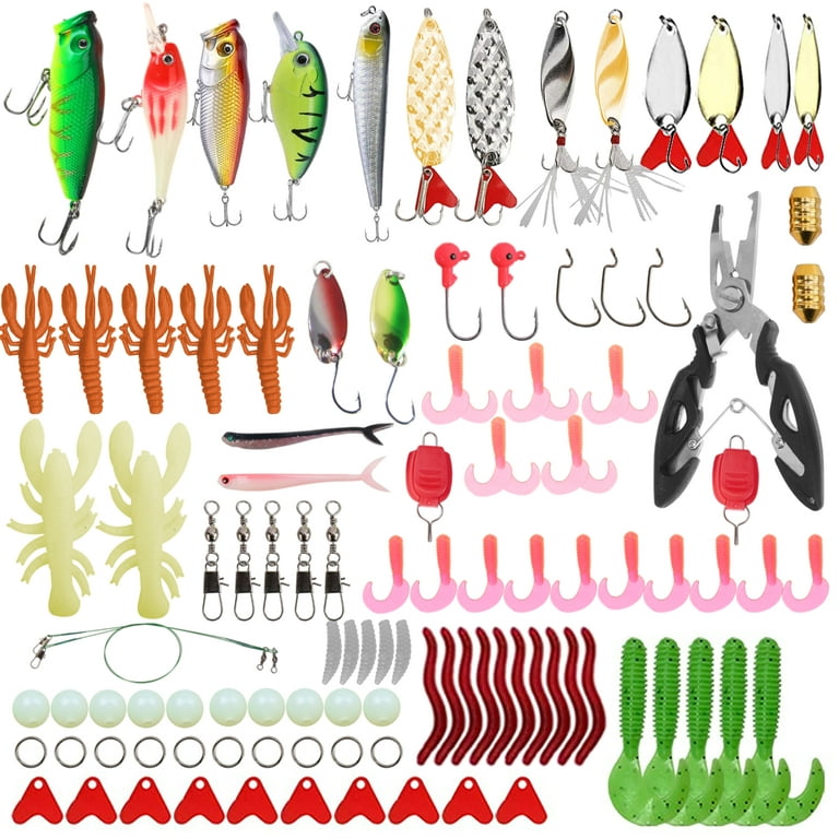 Fishing Tackle Set,PortableFun® Fishing Baits Kit Lots with Free