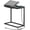 Charcoal Grey-Plug, variant on Brown Plug C Shaped End Table with Charging Station for Living Room Bedroom