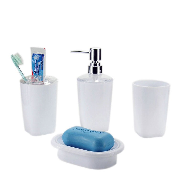 4Piece Bathroom Accessory Set, White (DKST001) Walmart Canada