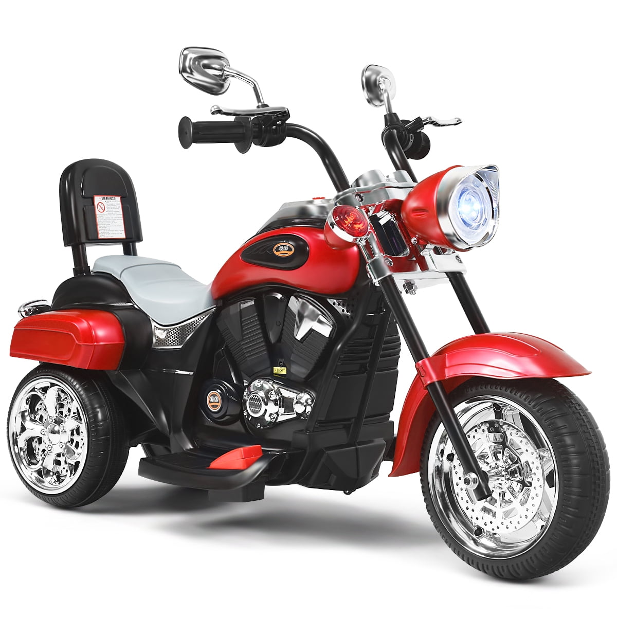 Red Kids Ride On Motorcycle 6V Battery Powered 4 Wheel Bicycle Electric Toy Red 
