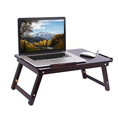 Sofia Sam Bamboo Laptop Lap Tray With Adjustable Legs Foldable