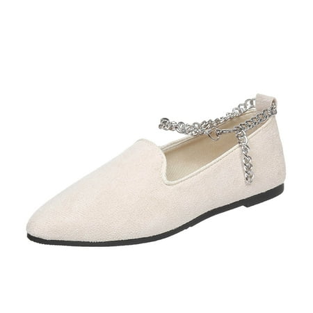 

dmqupv Women Size 8 Sandals Color Suede Pointed Ankle Buckle Shallow Flat Casual Shoes Womens Summer Sandals Casual Wedge Shoes Shoes White 7