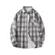 thumbnail image 2 of Blusa y camisa de manga larga con cuello vuelto para hombre, estilo casual, a la moda, con bolsillos de polar, botones y solapa, blusa de poliéster., 2 of 8