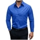 thumbnail image 1 of pstuiky Camisas para hombre de manga larga, Camisa informal de manga larga con solapa y botones de color liso para hombre. camisetas de hombre l, 1 of 5