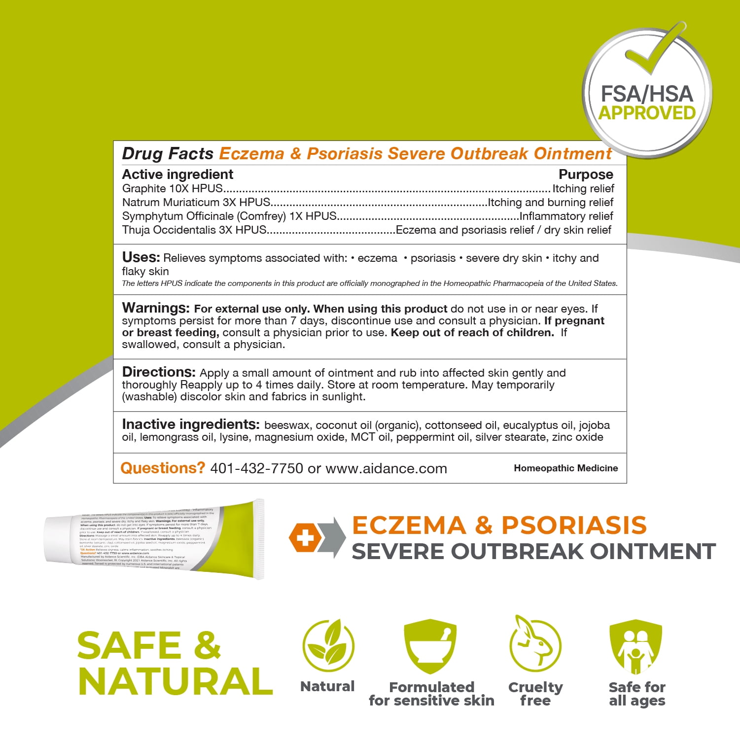 (2 pack) Terrasil Eczema & Psoriasis Ointment with Natural Activated Minerals 3X Action to Relieve Skin Itching & Inflammation (28gm Tube)